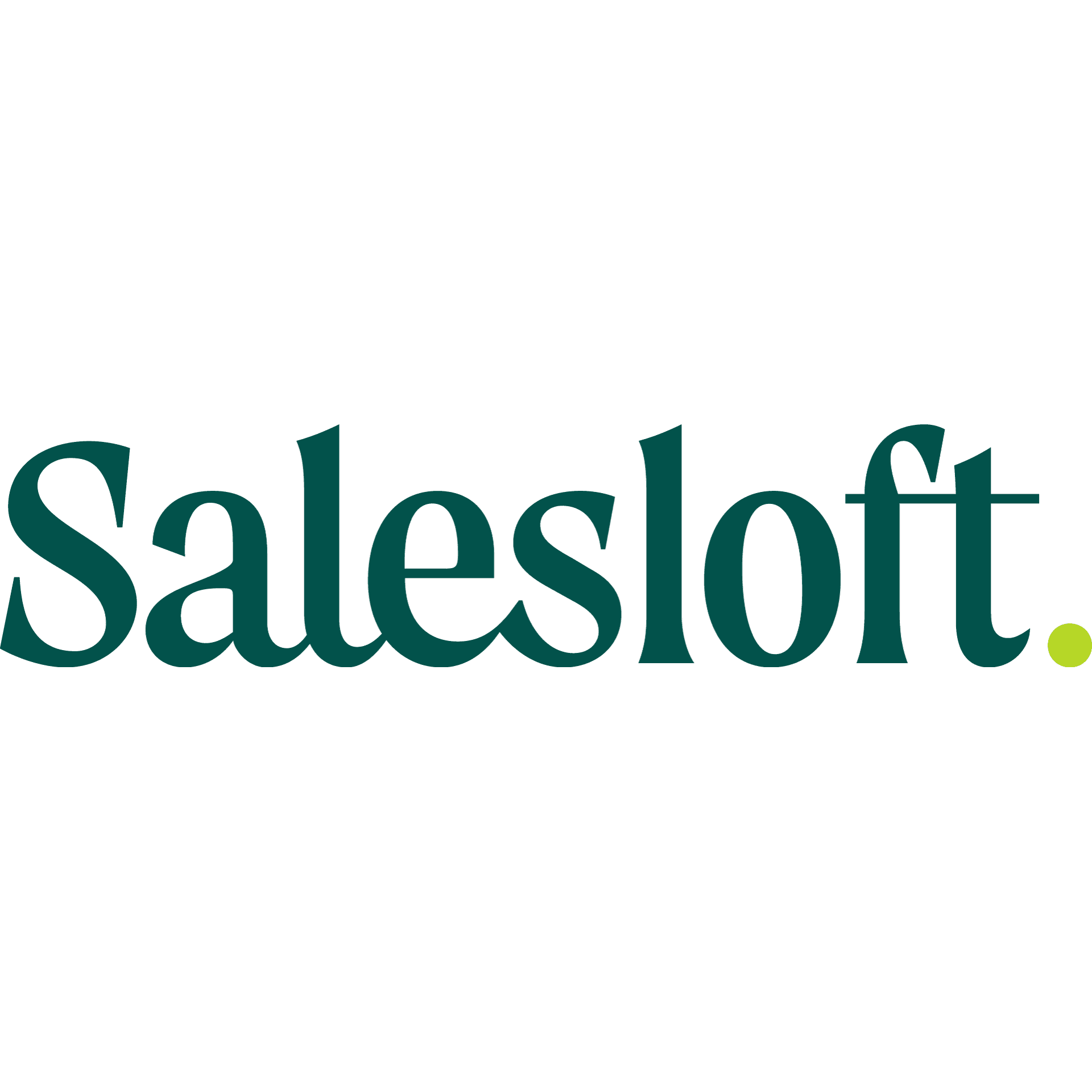 Salesloft logo with green text and a green dot at the end.